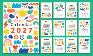 童趣日历素材