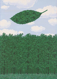 空中绿叶创意插画