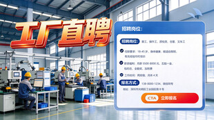 工厂直聘招工宣传图