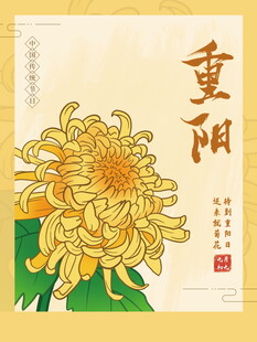 重阳菊花国风插画