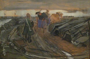 田间农作风景油画