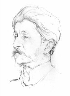 男子侧面素描头像