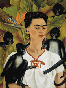 弗里达与猴子自画像