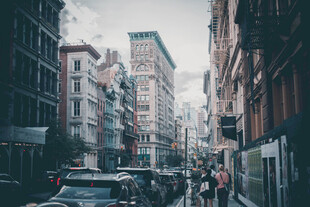 复古朦胧城市街景