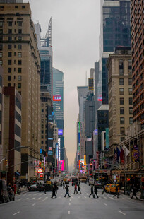 纽约曼哈顿冬日街景