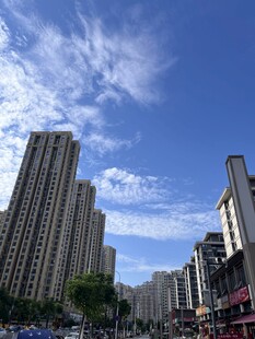 城市高楼蓝天街景