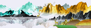 国风山水意境插画