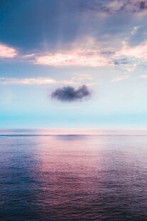 柔焦海边黄昏风景