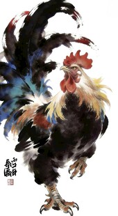 雄鸡阔步图