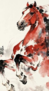 水墨奔马图
