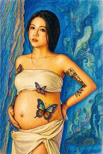 孕妇插画