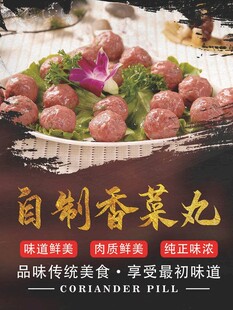 自制香菜丸美食海报