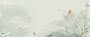 水彩花草背景