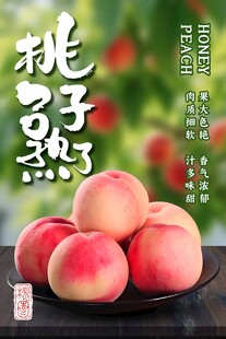 桃子熟了鲜果宣传海报