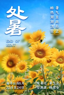 处暑向日葵节气海报