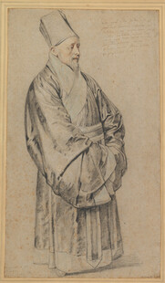 古代文人素描立像