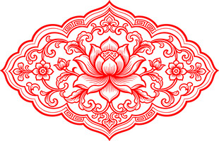 中式传统莲花吉祥纹样