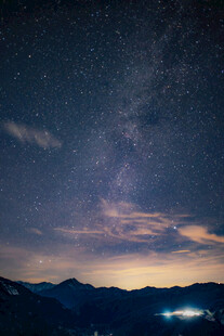 暮色山野星空夜景