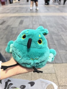 青绿色小鸟毛绒公仔