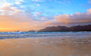 海滩日落自然美景