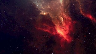 宇宙红色星云奇观