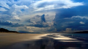 海岸黄昏自然美景