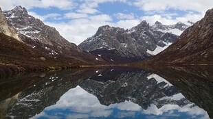 雪山湖泊倒影美景