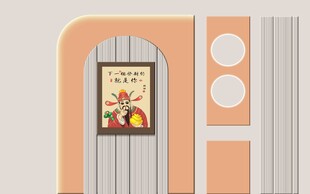复古卡通双开门冰箱