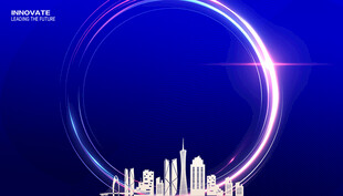 科技都市光圈创意背景