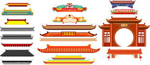 中式古建屋顶元素合集