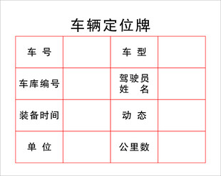 车辆定位牌