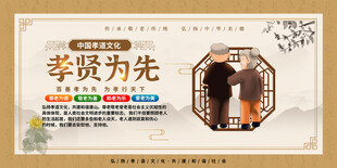 孝贤为先主题宣传展板