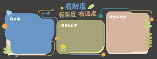 手绘卡通三栏文本框