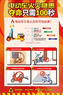 电动车消防隐患四大危险行为宣传