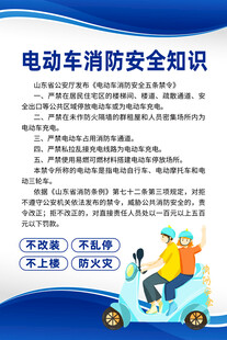 电动车消防五条禁令宣传海报