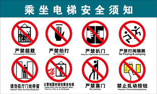 乘坐电梯安全须知海报
