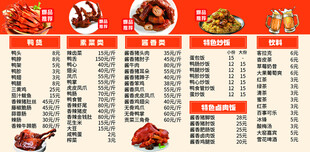 卤味店菜品价目表