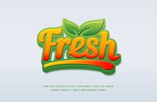 Fresh清新立体艺术字