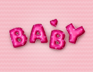 粉色BABY立体艺术字