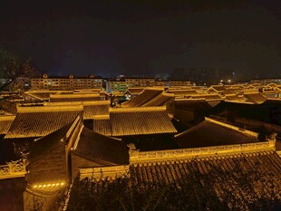 中式古建群夜景俯瞰