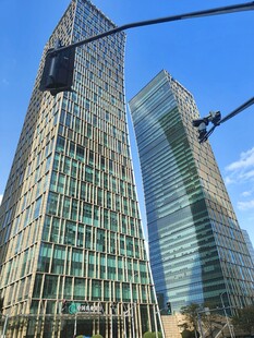 城市双子摩天高楼