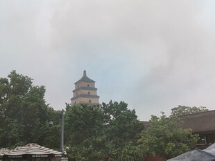 阴天古塔风光