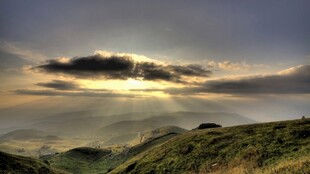 山野黄昏日落美景