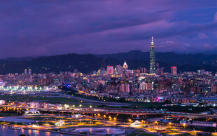 台北城市暮色夜景
