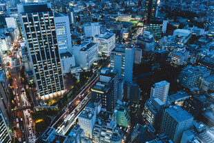 城市夜景鸟瞰效果图