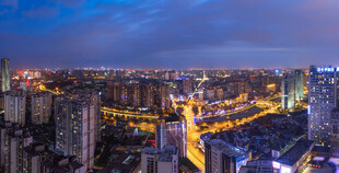 蓝调时刻城市夜景