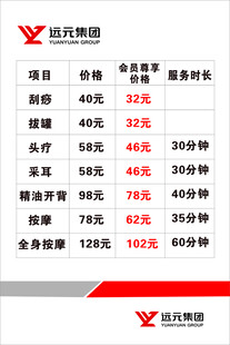 郑远元价目表