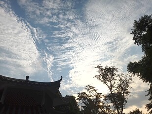 古建飞檐晴空云树