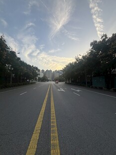 黄昏郊野林荫公路