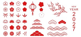 新春红色纹样